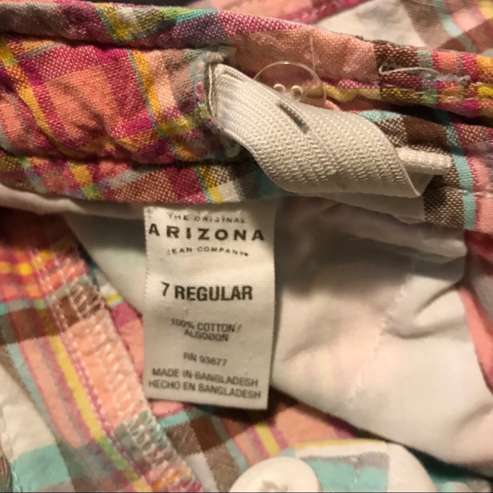 Arizona Jeans Company Pink Plaid Girls Shorts Size 7 - Picture 7 of 8